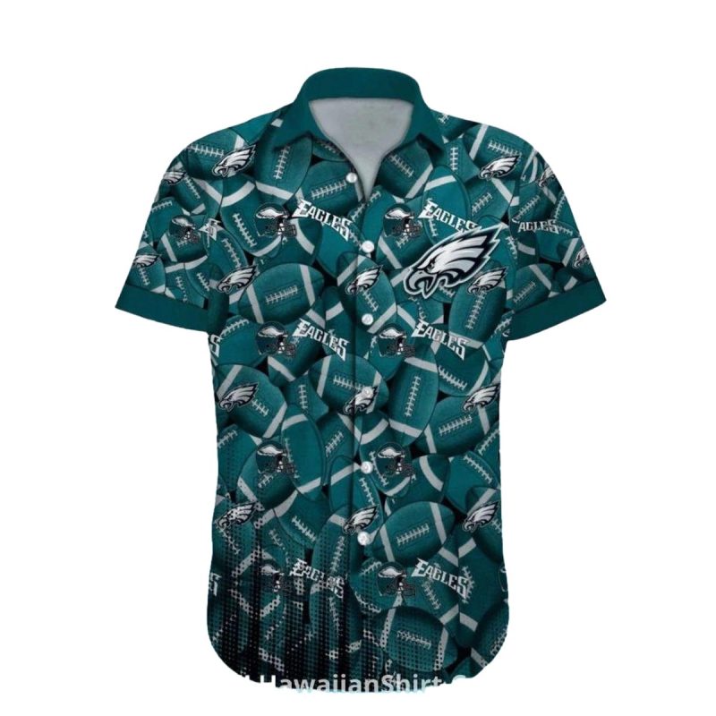 Philadelphia Eagles Football Ball Pattern Hawaiian Shirt - Moonbestprint