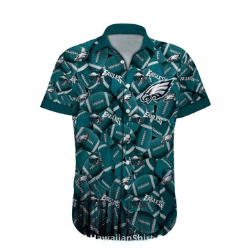 Philadelphia Eagles Football Ball Pattern Hawaiian Shirt - Moonbestprint