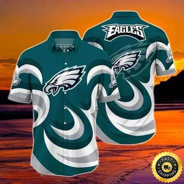 Philadelphia Eagles Hawaiian Shirt Football Gift For Dad, NFL Hawaiian Shirt Moonbestprint