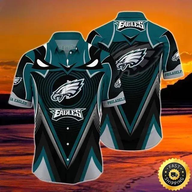 Philadelphia Eagles Hawaiian Shirt For Football Lovers, NFL Hawaiian Shirt Moonbestprint