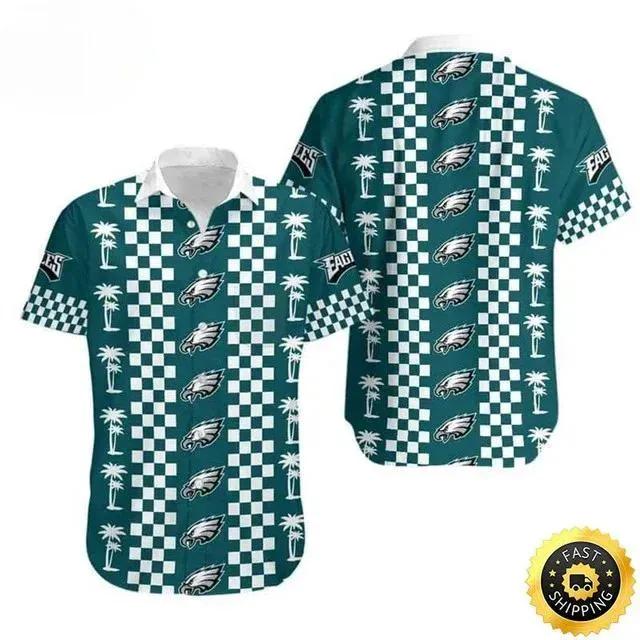Philadelphia Eagles Hawaiian Shirt Gift For Beach Lovers, NFL Hawaiian Shirt Moonbestprint