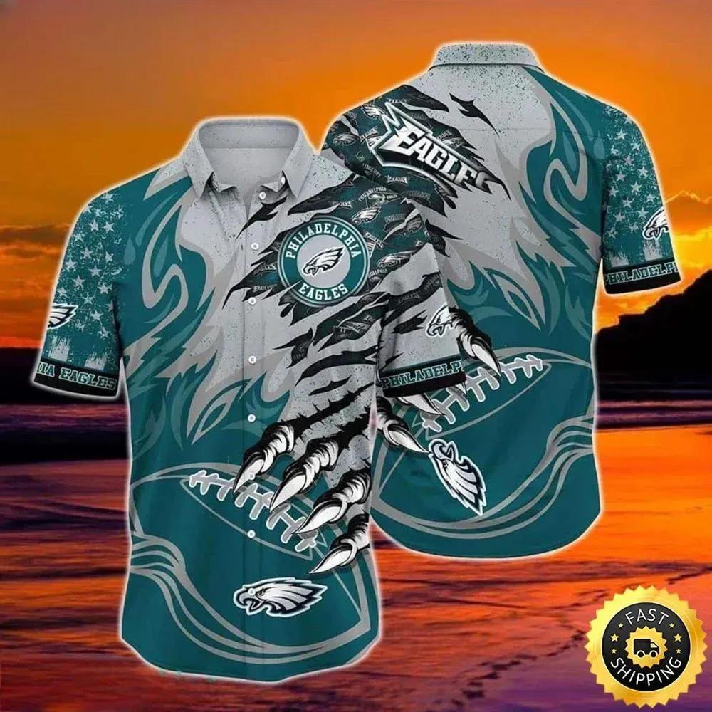 Philadelphia Eagles Hawaiian Shirt Gift For Football Fans, NFL Hawaiian Shirt Moonbestprint