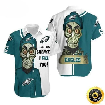 Philadelphia Eagles Hawaiian Shirt Haters Silence I Kill You, NFL Hawaiian Shirt Moonbestprint