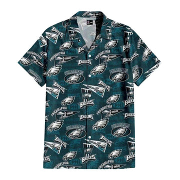 Philadelphia Eagles Logo Collage Hawaiian Shirt - Moonbestprint