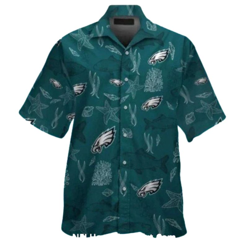 Philadelphia Eagles Ocean Coral Hawaiian Shirt - Moonbestprint