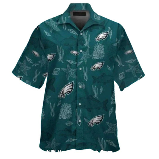 Philadelphia Eagles Ocean Coral Hawaiian Shirt - Moonbestprint
