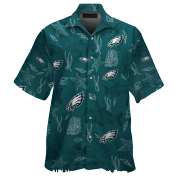 Philadelphia Eagles Ocean Coral Hawaiian Shirt - Moonbestprint