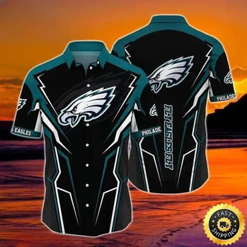 Philadelphia Eagles Hawaiian Shirt Summer Gift For Football Fans, NFL Hawaiian Shirt Moonbestprint