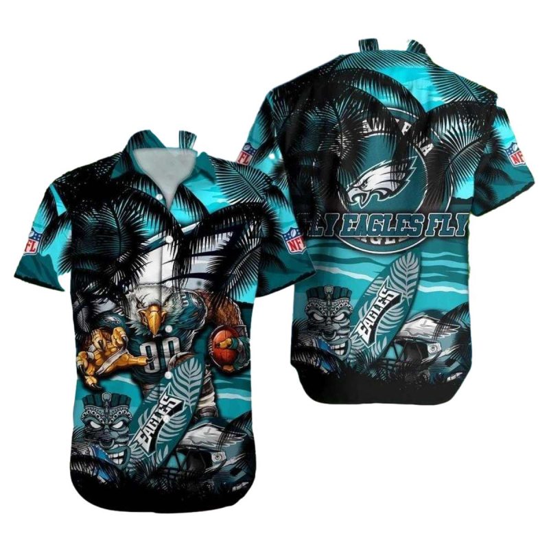 Philadelphia Eagles Tiki Tropical Island Hawaiian Shirt - Moonbestprint