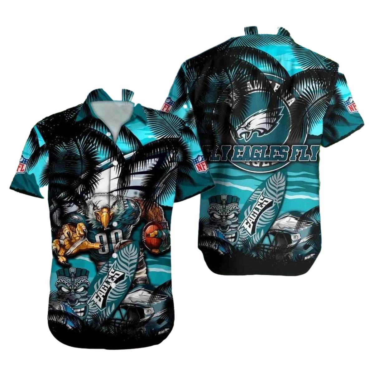 Philadelphia Eagles Tiki Tropical Island Hawaiian Shirt - Moonbestprint