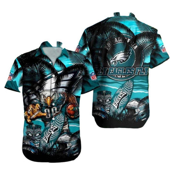 Philadelphia Eagles Tiki Tropical Island Hawaiian Shirt - Moonbestprint