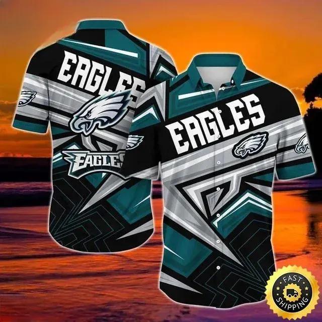 Philadelphia Eagles Hawaiian Shirt Trending Gift For Football Fans, NFL Hawaiian Shirt Moonbestprint