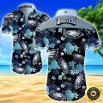 Philadelphia Eagles Hawaiian Shirt Tropical Pineapple Pattern, NFL Hawaiian Shirt Moonbestprint
