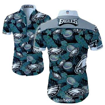 Philadelphia Eagles With Coconuts And Greenery Hawaiian Shirt - Moonbestprint