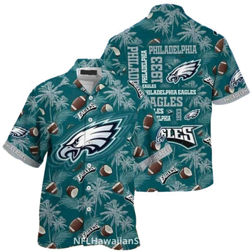 Philadelphia Eagles Coconut And Palms Trees Hawaiian Shirt - Moonbestprint