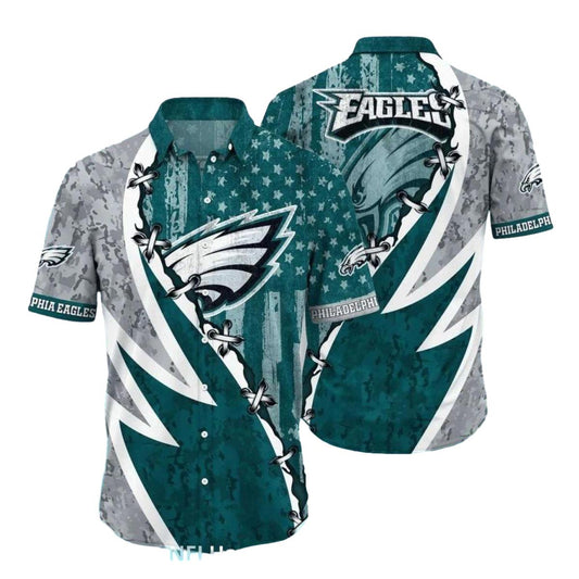 Philadelphia Eagles Intense Storm Barbed Wire Hawaiian Shirt - Moonbestprint