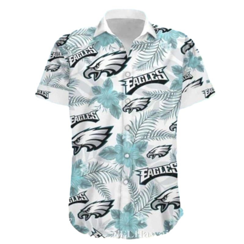 Philadelphia Eagles Island Breeze White Floral Hawaiian Shirt - Moonbestprint