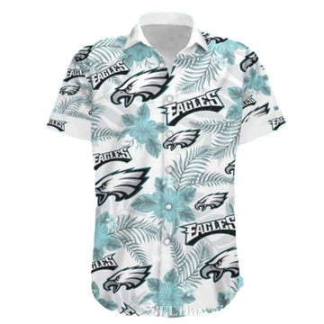 Philadelphia Eagles Island Breeze White Floral Hawaiian Shirt - Moonbestprint