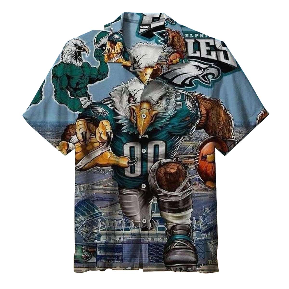 Philadelphia Eagles Majestic Mascot Beachfront Hawaiian Shirt - Moonbestprint