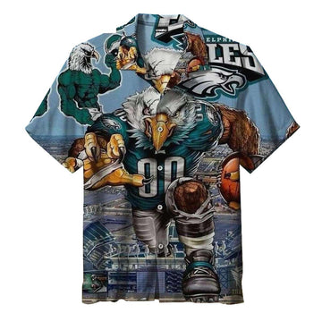 Philadelphia Eagles Majestic Mascot Beachfront Hawaiian Shirt - Moonbestprint