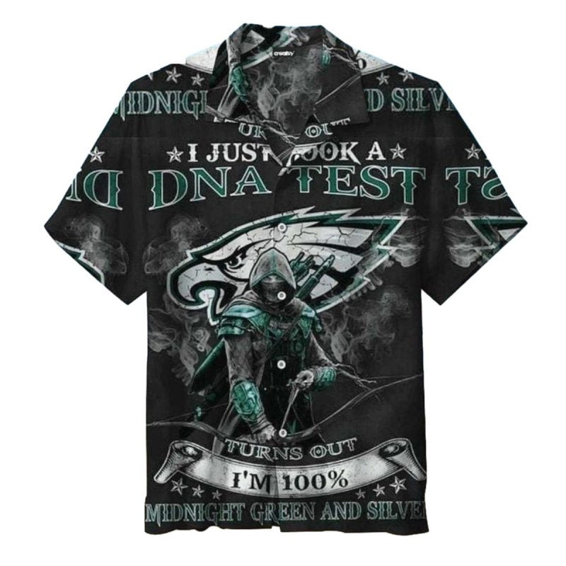Philadelphia Eagles Midnight Green DNA Test Hawaiian Shirt - Moonbestprint