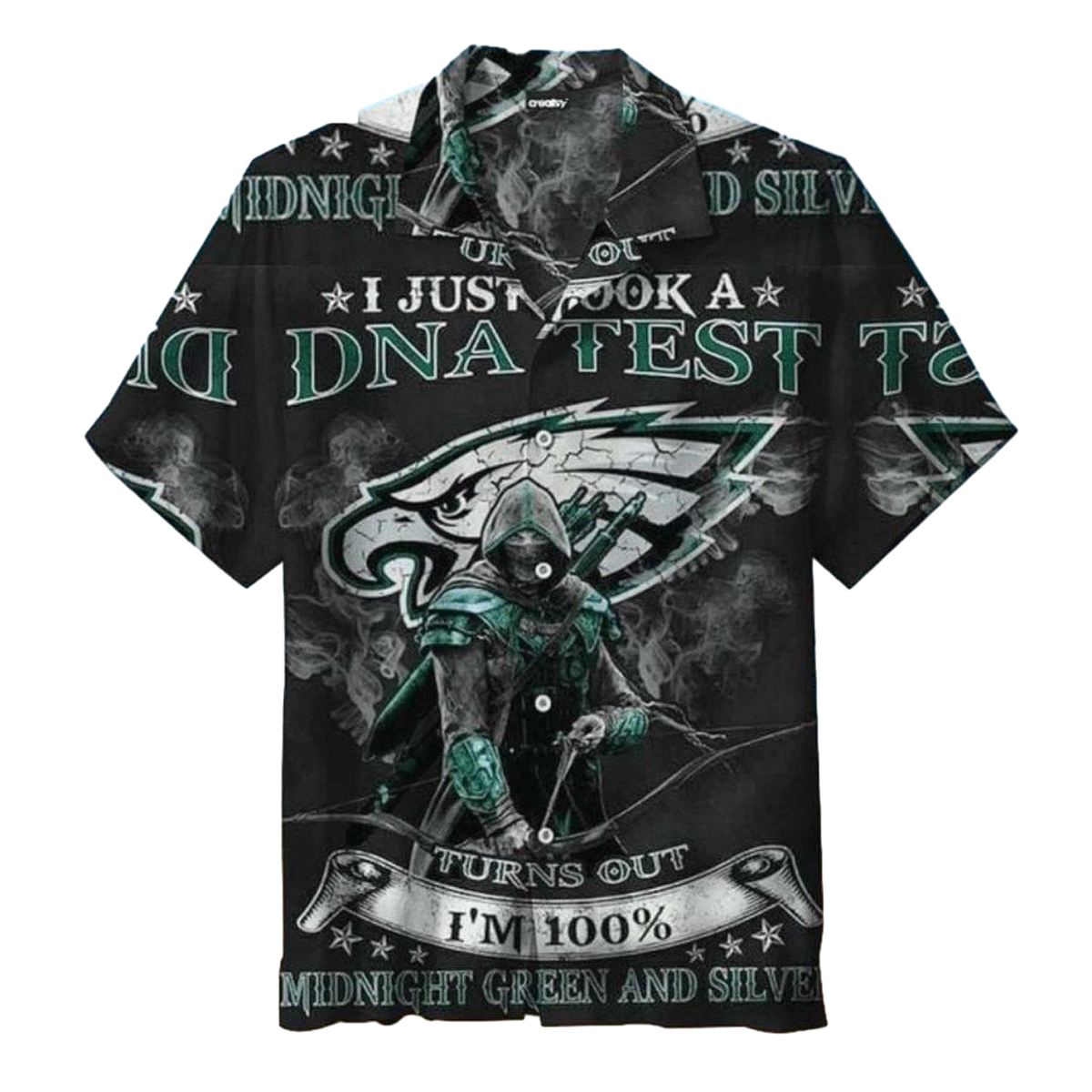 Philadelphia Eagles Midnight Green DNA Test Hawaiian Shirt - Moonbestprint