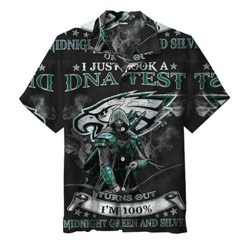 Philadelphia Eagles Midnight Green DNA Test Hawaiian Shirt - Moonbestprint
