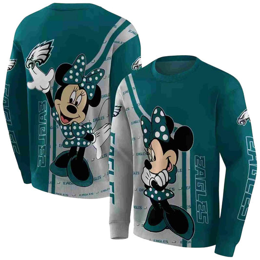 Philadelphia Eagles Minnie Mouse Green Aop Sweatshirt - Moonbestprint