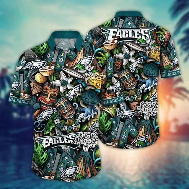 Philadelphia Eagles New Summer Floral Hawaiian Shirt, NFL Hawaiian Shirt Moonbestprint