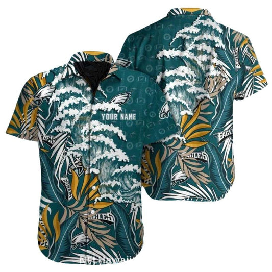 Philadelphia Eagles Ocean Wave Hawaiian Shirt - Moonbestprint