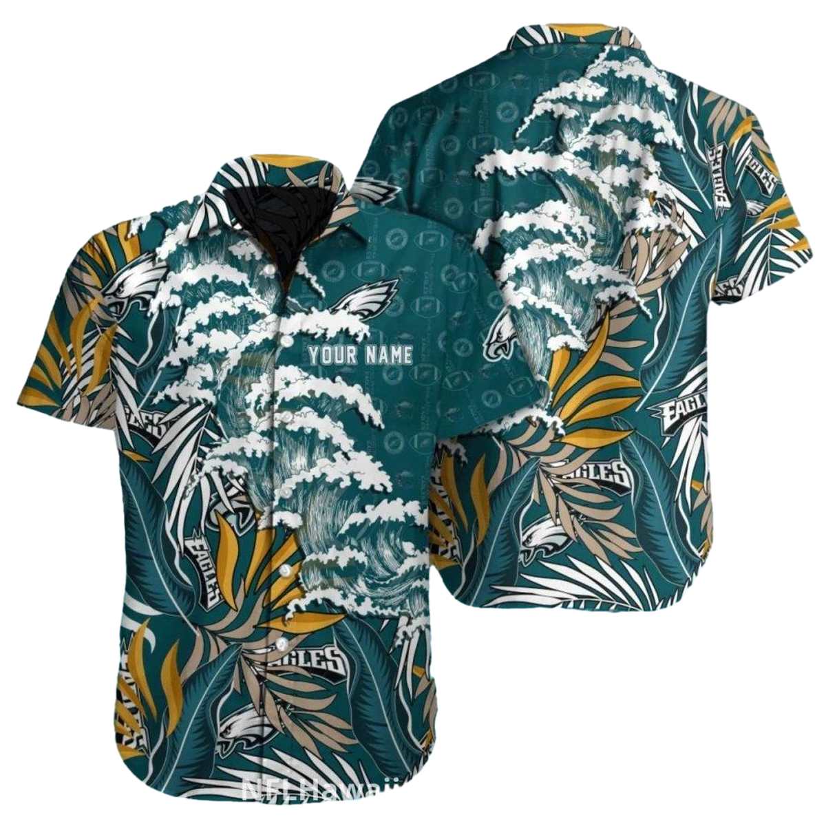 Philadelphia Eagles Ocean Wave Hawaiian Shirt - Moonbestprint