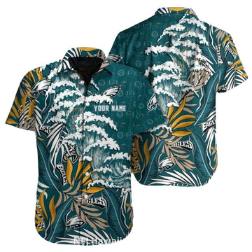 Philadelphia Eagles Ocean Wave Hawaiian Shirt - Moonbestprint