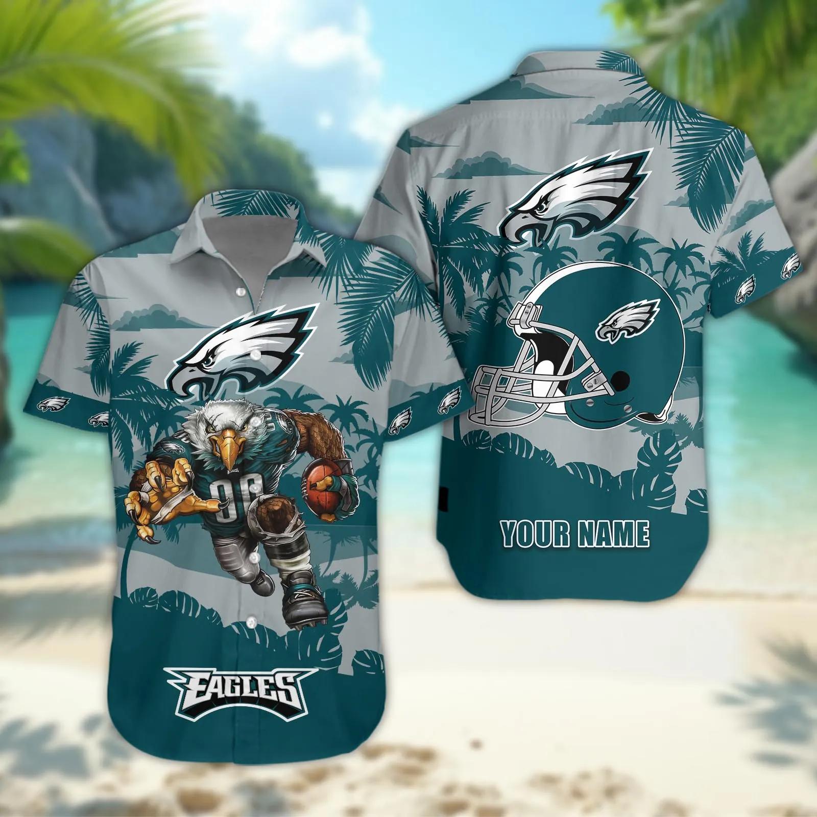 Philadelphia Eagles Personalized Hawaiian Shirt, NFL Hawaiian Shirt Moonbestprint