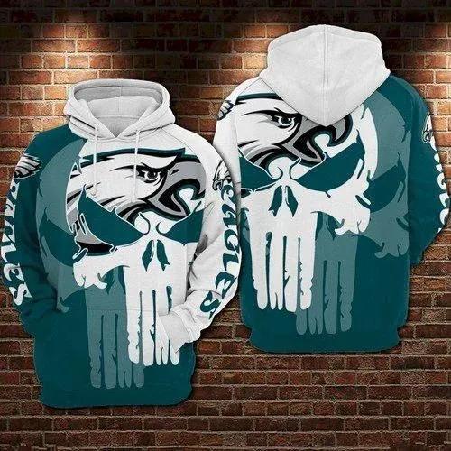 Philadelphia Eagles Punisher 3D Hoodie, NFL Hoodie Moonbestprint