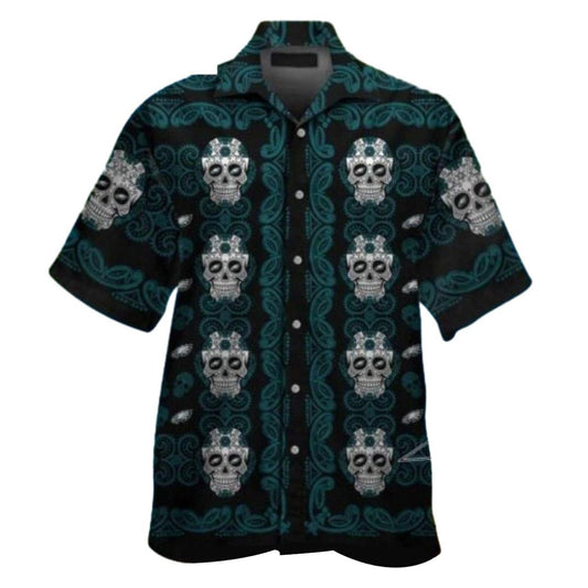 Philadelphia Eagles Sugar Skull Pattern Hawaiian Shirt - Moonbestprint