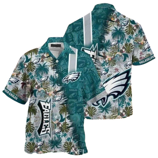 Philadelphia Eagles Sunset Palms Crosswalk Tropical Hawaiian Shirt - Moonbestprint
