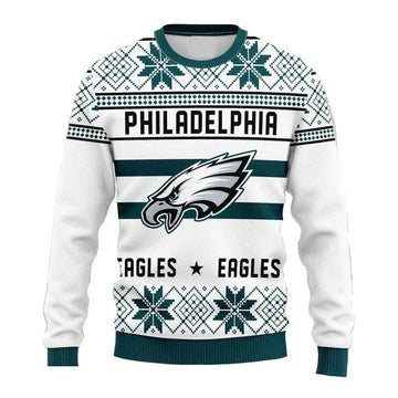 Philadelphia Eagles Sweatshirt Christmas Snowflakes Unisex Adults, Philadelphia Eagles Ugly Sweater Moonbestprint