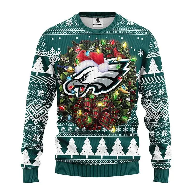 Philadelphia Eagles Sweatshirt Christmas Snowflakes, Philadelphia Eagles Ugly Sweater Moonbestprint