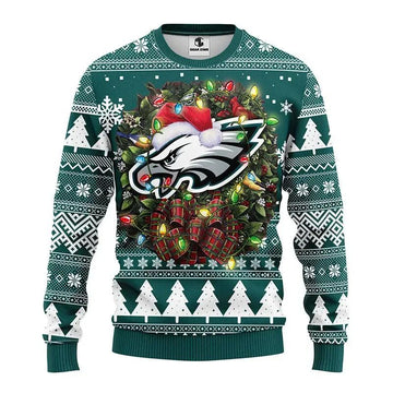 Philadelphia Eagles Sweatshirt Christmas Snowflakes, Philadelphia Eagles Ugly Sweater Moonbestprint