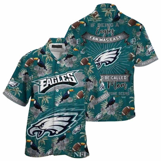 Philadelphia Eagles Tropical Mom Fan Hawaiian Shirt - Moonbestprint