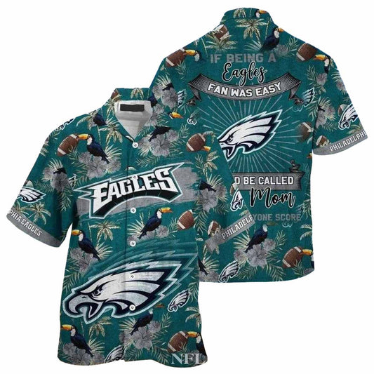 Philadelphia Eagles Tropical Mom Fan Hawaiian Shirt - Moonbestprint