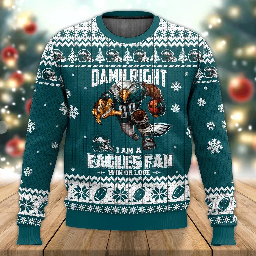 Philadelphia Eagles Ugly  Christmas Sweater, NFL Christmas Sweater Moonbestprint