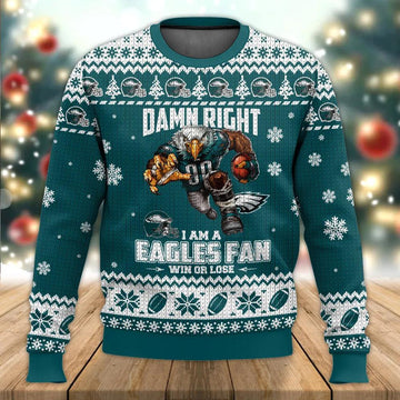 Philadelphia Eagles Ugly  Christmas Sweater, NFL Christmas Sweater Moonbestprint