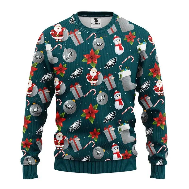 Philadelphia Eagles Ugly Sweatter Christmas Snowflakes, Philadelphia Eagles Ugly Sweater Moonbestprint