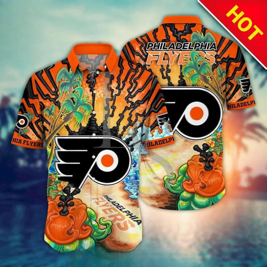 Philadelphia Flyers Aloha Island Hawaii Shirt, NHL Hawaiian Shirt Moonbestprint