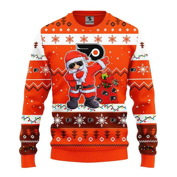 Philadelphia Flyers Dabbing Santa Claus Ugly Christmas Sweater, NHL Christmas Sweater Moonbestprint