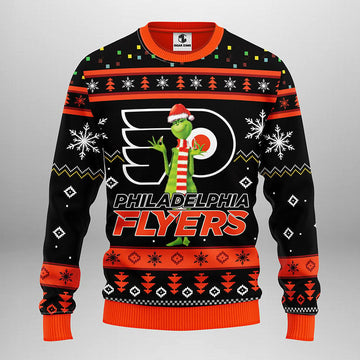 Philadelphia Flyers Funny Grinch Ugly Christmas Sweater Moonbestprint