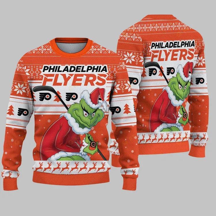 Philadelphia Flyers Grinch Stolen Ugly Christmas Sweater, NHL Christmas Sweater Moonbestprint