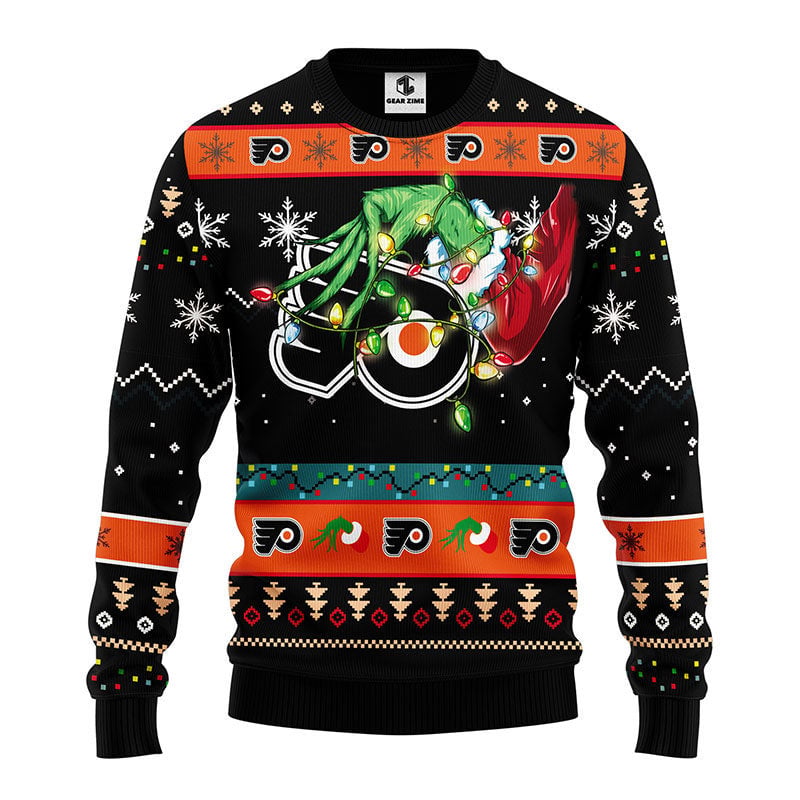 Philadelphia Flyers Grinch Ugly Christmas Sweater Moonbestprint