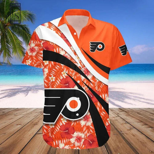 Philadelphia Flyers Hawaii Shirt Hibiscus Sport Style, NHL Hawaiian Shirt Moonbestprint